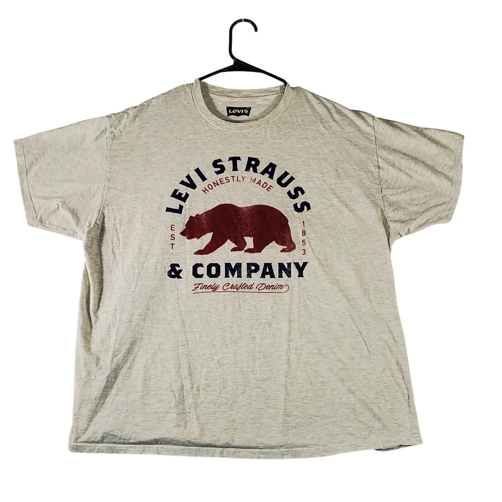 Levi Strauss & Co‎ Mens 2XL Graphic T Shirt Bear Company Est 1853 Crew Neck Tee